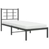 vidaXL Cadre de lit m&eacute;tal sans matelas avec t&ecirc;te de lit noir 75x190 cm