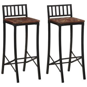 vidaXL Chaises de bar lot de 2 bois de r&eacute;cup&eacute;ration massif