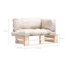 vidaXL Canap&eacute; de jardin palette avec coussins sable Pin&egrave;de