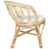 vidaXL Chaise &agrave; manger avec coussin Rotin naturel et lin