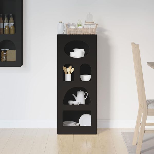 vidaXL Buffet Noir 40 x 35 x 100,5 cm Bois d'ing&eacute;nierie