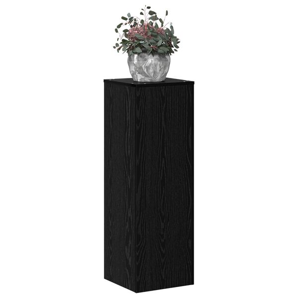 vidaXL Support de Plante Ch&ecirc;ne noir 33 x 33 x 100 cm Bois d'ing&eacute;nierie