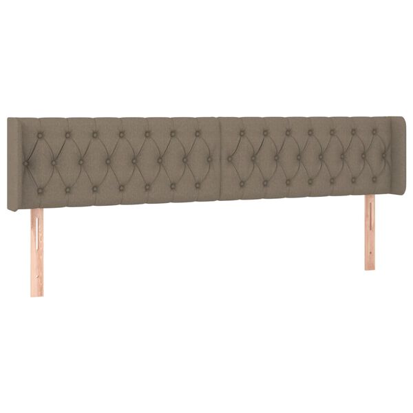 vidaXL T&ecirc;te de lit &agrave; LED Taupe 203x16x78/88 cm Tissu