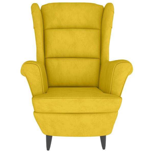 vidaXL Fauteuil jaune moutarde velours