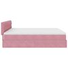vidaXL Cadre de lit ottoman avec matelas rose 200x200 cm velours