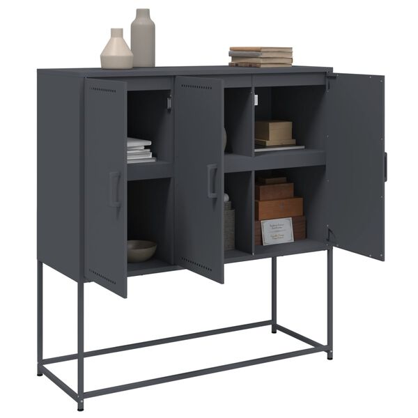 vidaXL Buffet haut anthracite 100,5x39x107 cm acier