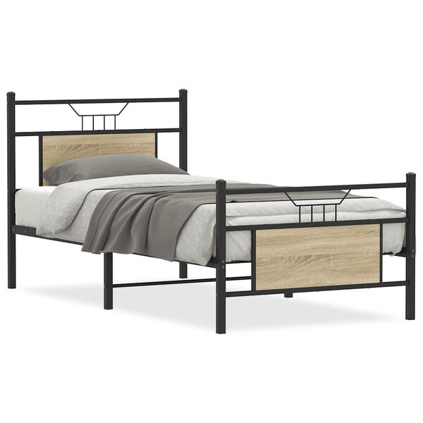 vidaXL Cadre de lit sans matelas ch&ecirc;ne sonoma 80x200 cm