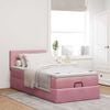 vidaXL Cadre de lit ottoman avec matelas rose 100x200 cm velours
