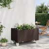 vidaXL Jardinière à roulettes marron 80x50x54 cm PP