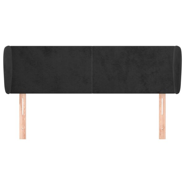 vidaXL T&ecirc;te de lit avec oreilles Noir 147x23x78/88 cm Velours