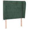 vidaXL Tête de lit avec oreilles Vert foncé 83x23x118/128 cm Velours