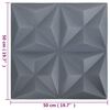 vidaXL Panneaux muraux 3D 24 pcs 50x50 cm gris origami 6 m&sup2;