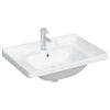 vidaXL &Eacute;vier de salle de bain blanc 71x48x23cm rectangulaire c&eacute;ramique