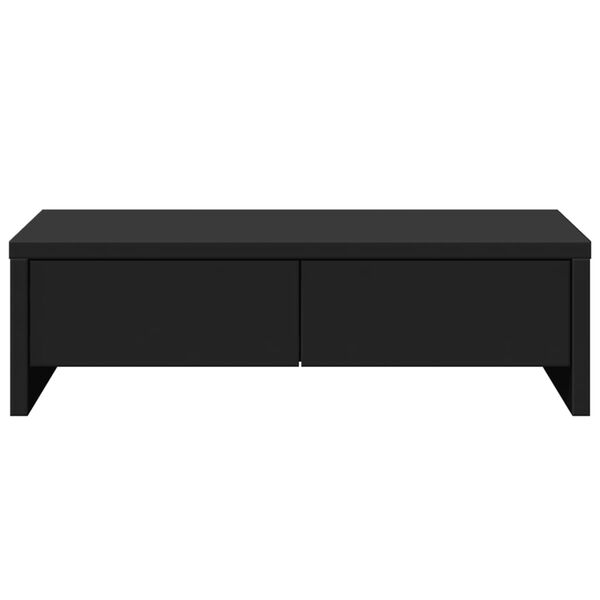 vidaXL Support de moniteur avec tiroirs noir bois d'ingénierie