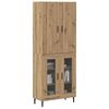 vidaXL Haut Armoire 2 pcs Bois Ancien Bois Agglom&eacute;r&eacute; et Verre