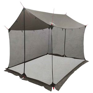 vidaXL Tarp de camping avec murs en maille Marron Gris