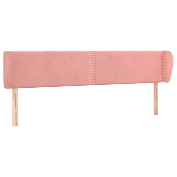 vidaXL T&ecirc;te de lit avec oreilles Rose 183x23x78/88 cm Velours