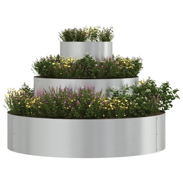 vidaXL Cache-pot de jardin Argent 90 x 90 x 20 cm Acier galvanis&eacute;