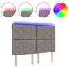vidaXL T&ecirc;te de lit avec des lumi&egrave;res &agrave; LED R&eacute;glable Taupe 144 cm tissu