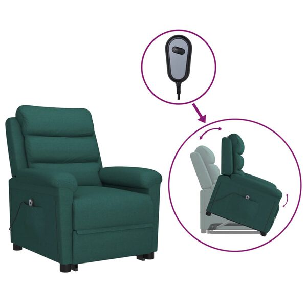 vidaXL Fauteuil Vert fonc&eacute; Tissu