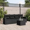 vidaXL Salon de jardin 5 pcs avec coussins noir r&eacute;sine tress&eacute;e