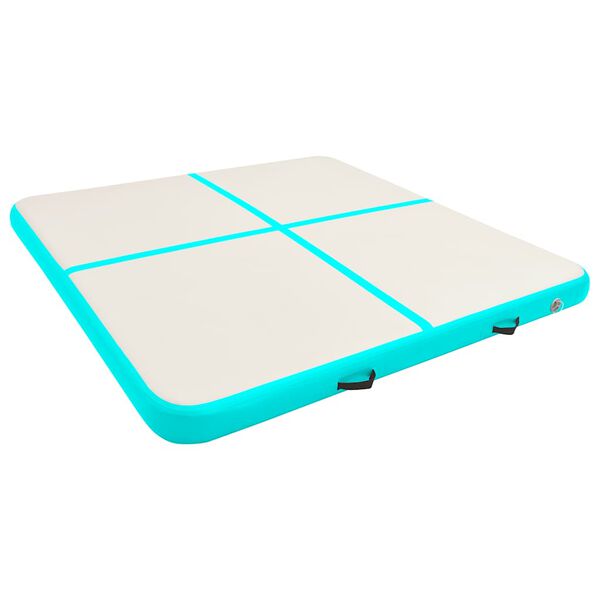 vidaXL Tapis gonflable de gymnastique avec pompe 200x200x20cm PVC Vert
