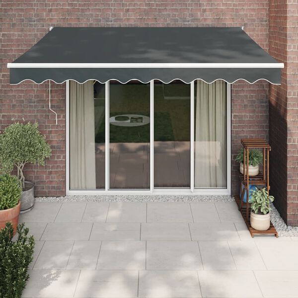 vidaXL Auvent r&eacute;tractable anthracite 3x2,5 m tissu et aluminium