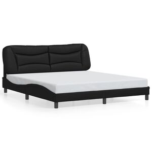 vidaXL Cadre de lit sans matelas Hvar noir 180x200 cm similicuir