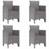 vidaXL Chaise de jardin 4 pc Gris clair Polypropyl&egrave;ne