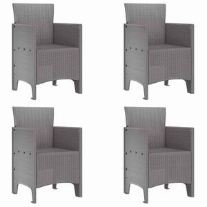 vidaXL Chaise de jardin 4 pc Gris clair Polypropyl&egrave;ne