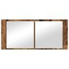 vidaXL Cabinet Miroir LED avec &eacute;tag&egrave;re Bois ancien 100 x 12 x 45 cm