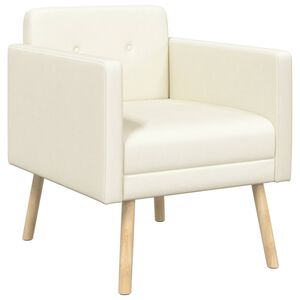 vidaXL Chaise d'appoint Cr&egrave;me Tissu en velours c&ocirc;tel&eacute;