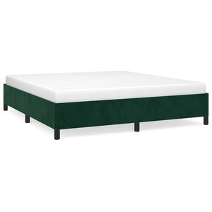 vidaXL Cadre de lit sans matelas vert fonc&eacute; 180x200 cm velours