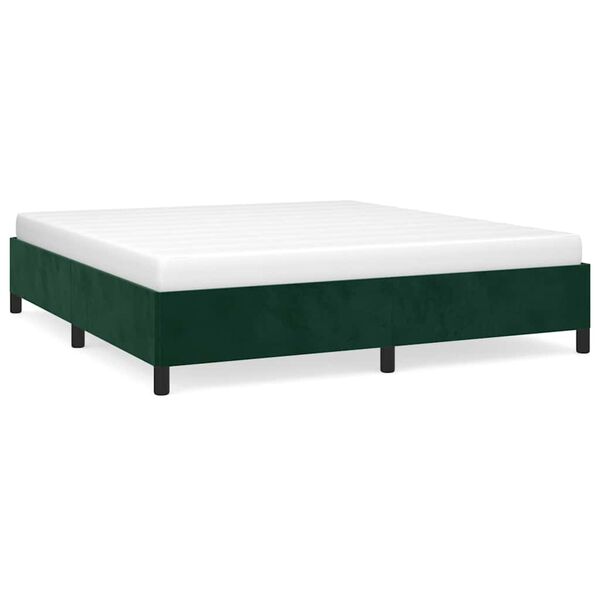 vidaXL Cadre de lit sans matelas vert fonc&eacute; 180x200 cm velours