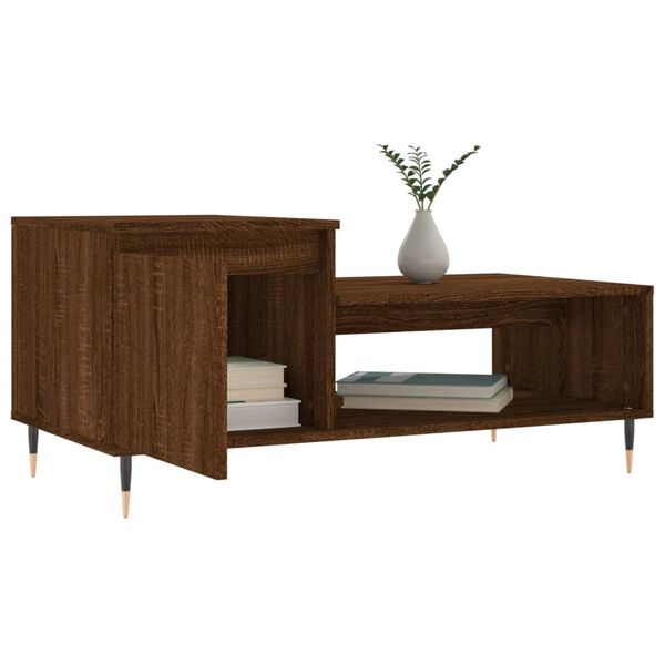 vidaXL Table basse Chêne marron 100x50x45 cm Bois d'ingénierie