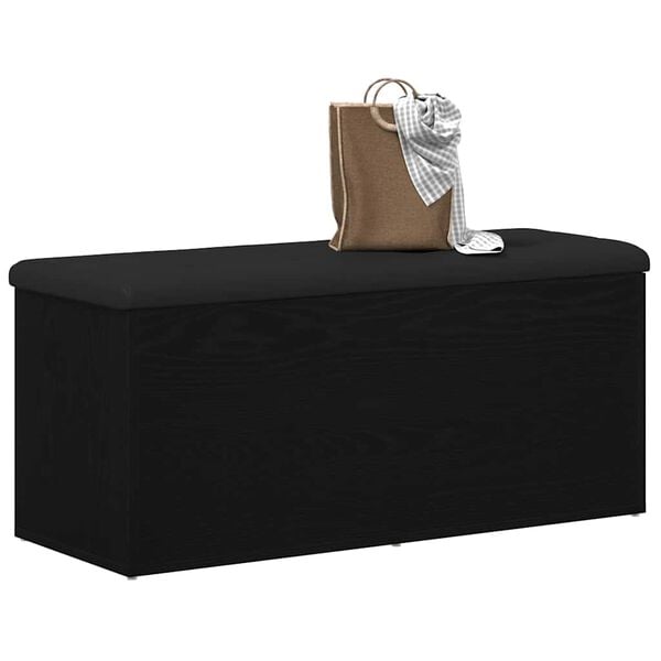 vidaXL Banc de rangement Ch&ecirc;ne noir 102 x 42 x 45 cm Bois d'ing&eacute;nierie