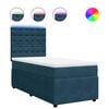 vidaXL Sommier &agrave; lattes de lit avec matelas bleu 80x200 cm velours