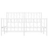 vidaXL Cadre de lit métal sans matelas et pied de lit blanc 150x200 cm
