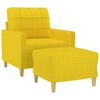 vidaXL Fauteuil avec repose-pied Jaune clair 60 cm Tissu