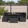 vidaXL Ensemble de canap&eacute; de jardin 7 pcs Noir Poly rotin