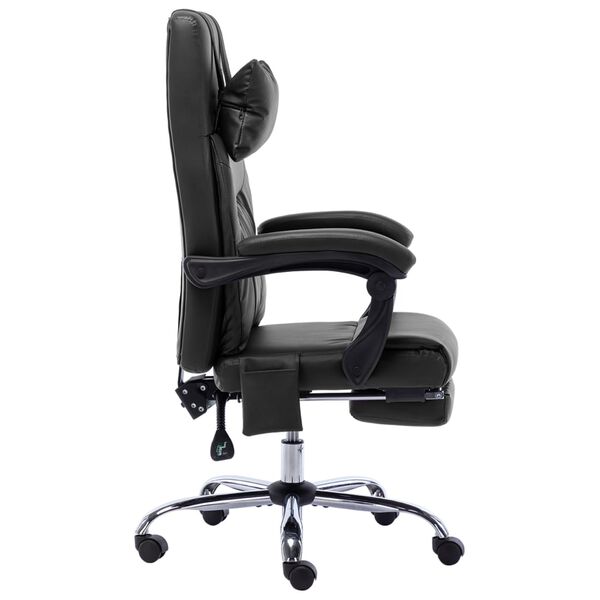 vidaXL Chaise de bureau de massage Noir Similicuir