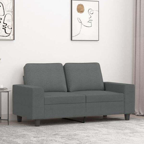 vidaXL Canap&eacute; &agrave; 2 places Gris fonc&eacute; 120 cm Tissu