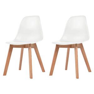vidaXL Chaises &agrave; manger lot de 2 Blanc Plastique