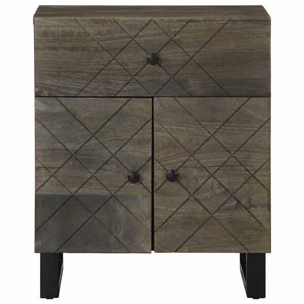 vidaXL Table de chevet noir 50x33x60 cm bois de manguier massif