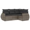vidaXL Salon de jardin 4 pcs avec coussins gris r&eacute;sine tress&eacute;e