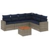 vidaXL Salon de jardin 7 pcs avec coussins gris r&eacute;sine tress&eacute;e