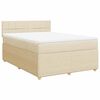vidaXL Sommier &agrave; lattes de lit avec matelas Cr&egrave;me 140x190 cm Tissu