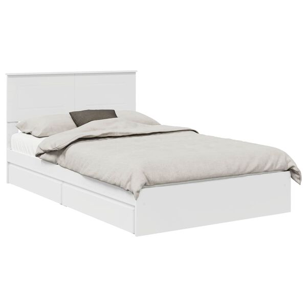 vidaXL Lit de Rangement Blanc 120 x 190 cm Bois d'ing&eacute;nierie