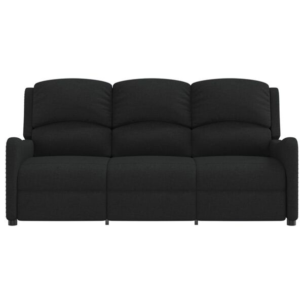 vidaXL Fauteuil de massage inclinable &agrave; 3 places noir tissu