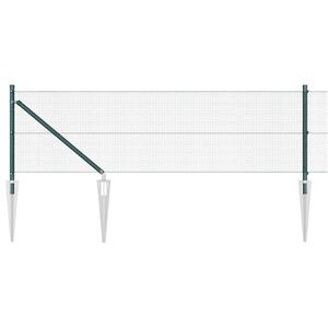 vidaXL Cl&ocirc;ture en fil soud&eacute; avec pointes 10 x 0,4 m Vert Maille